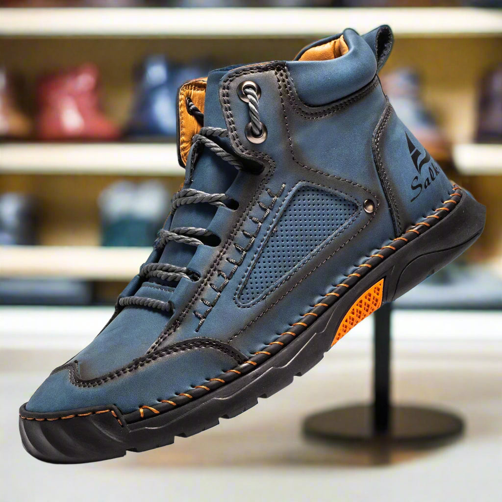 Men's Ankle Boots Vintage-Inspired Genuine Leather Lace-Up Comfort 8