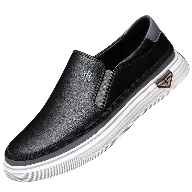 Men’s Brown Penny Loafers – Leather Slip-On Shoes with Low-Profile Sole