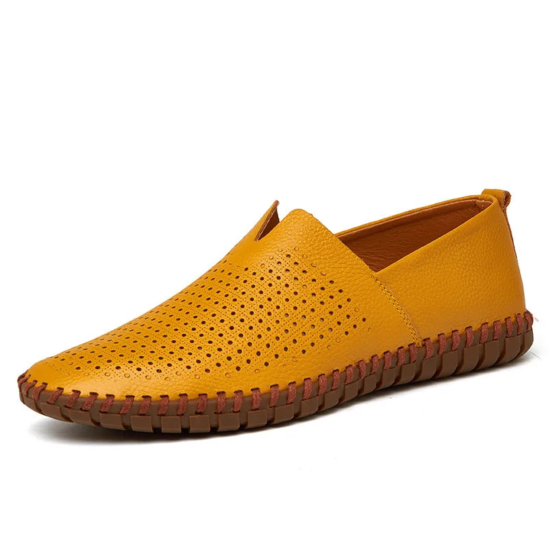 Men's Loafers Slip-On Genuine Cow Leather Breathable Comfort Casual Shoes 13