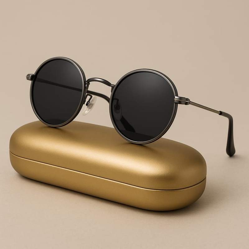 Men's Polarized Sunglasses Sleek Metal Frame UV400 Protection Stylish Design 2