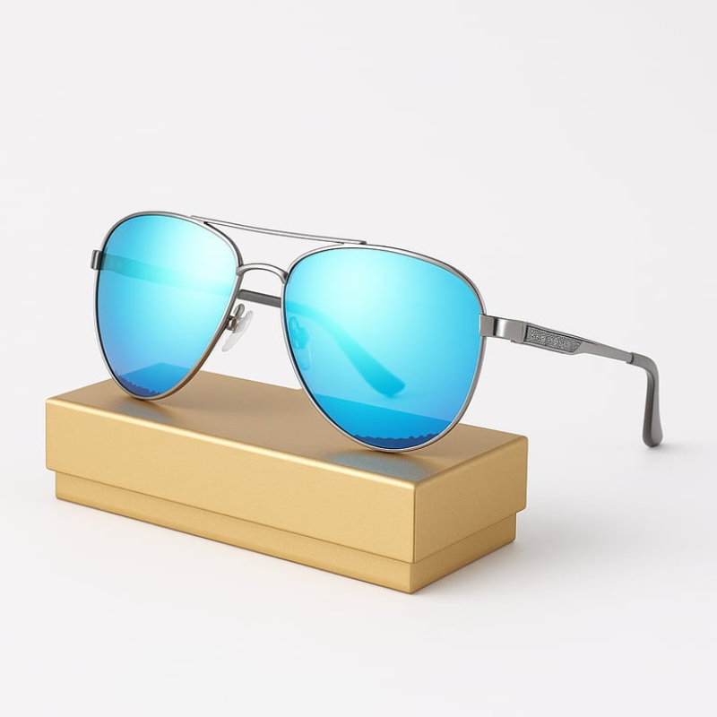 Men's Aviator Sunglasses Polarized UV400 Stainless Steel Frame 1