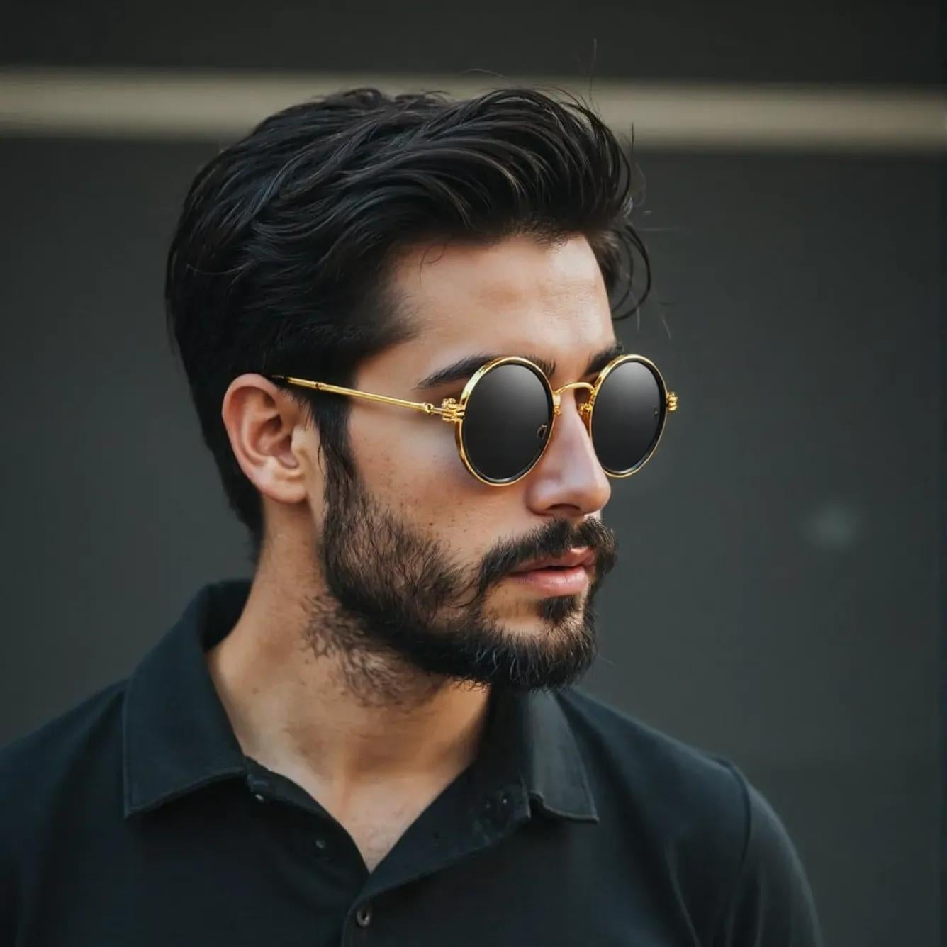 Men's Polarized Sunglasses Sleek Metal Frame UV400 Protection Stylish Design 4