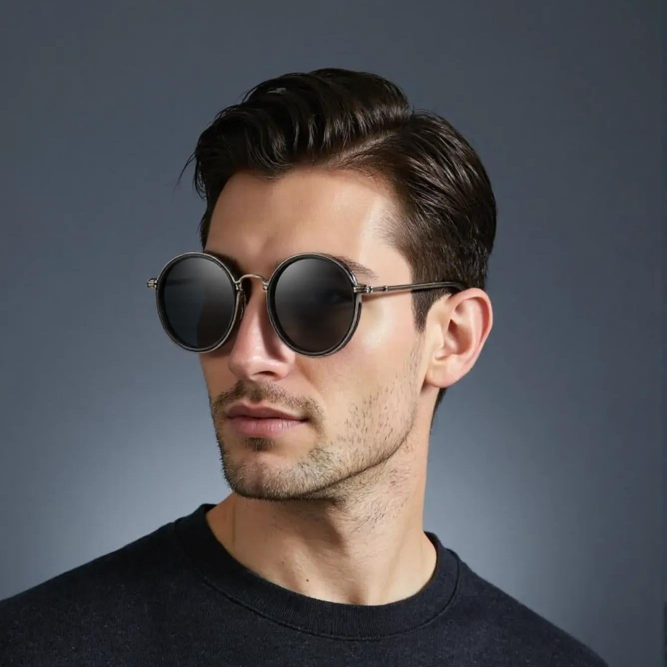 Men's Polarized Sunglasses Sleek Metal Frame UV400 Protection Stylish Design 5