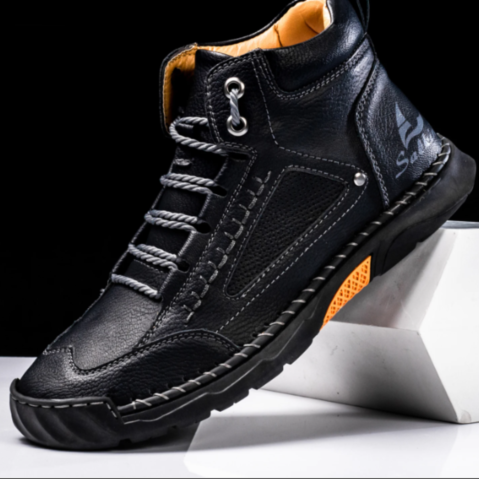 Men's Ankle Boots Vintage-Inspired Genuine Leather Lace-Up Comfort 0
