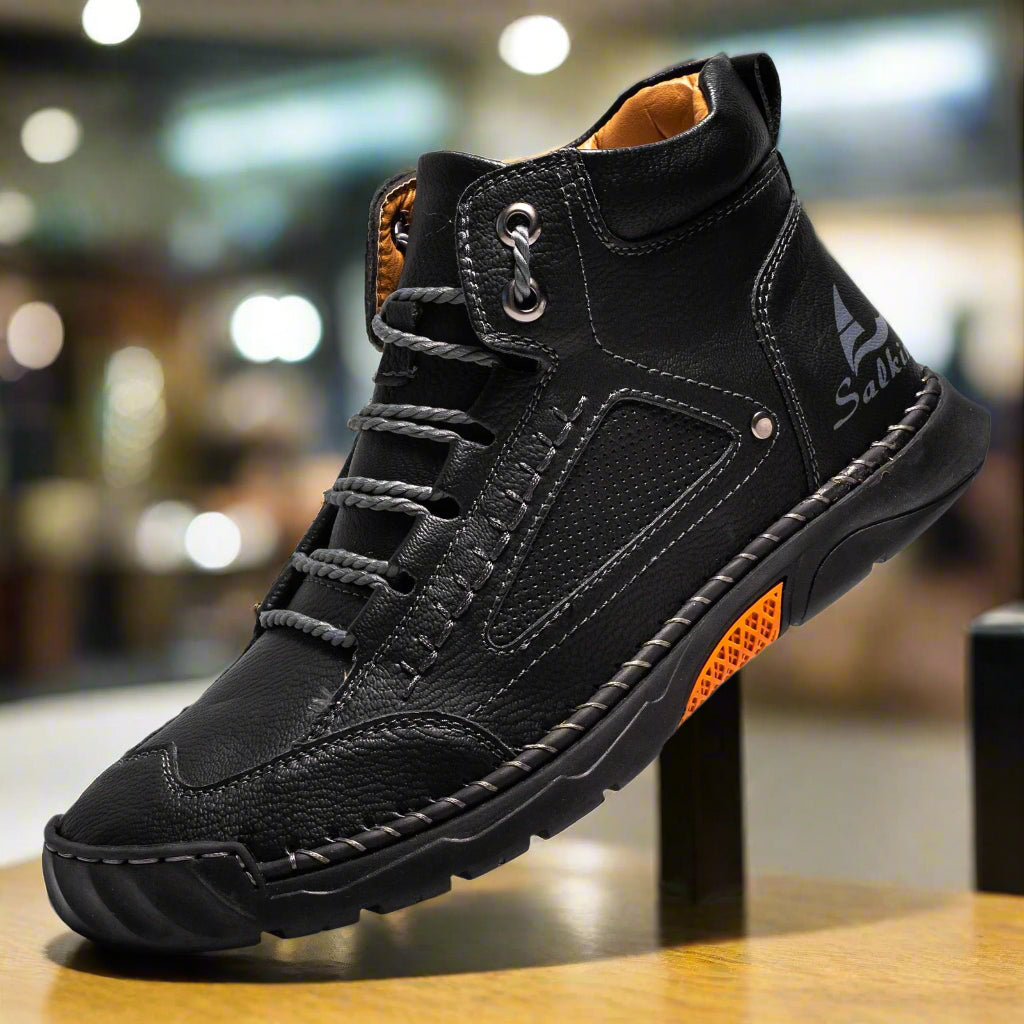 Men's Ankle Boots Vintage-Inspired Genuine Leather Lace-Up Comfort 5