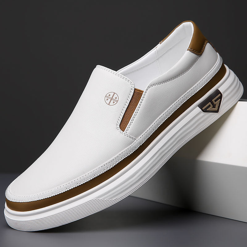 Men's Brown Penny Loafers Leather Slip-On Shoes Comfortable Elegant Design 3