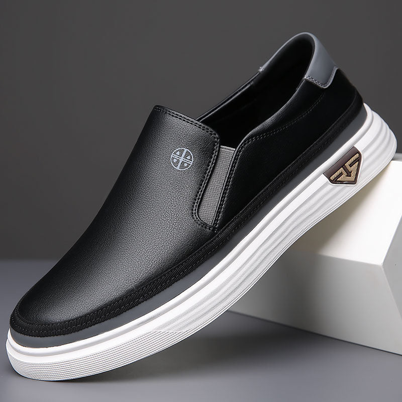 Men's Brown Penny Loafers Leather Slip-On Shoes Comfortable Elegant Design 4