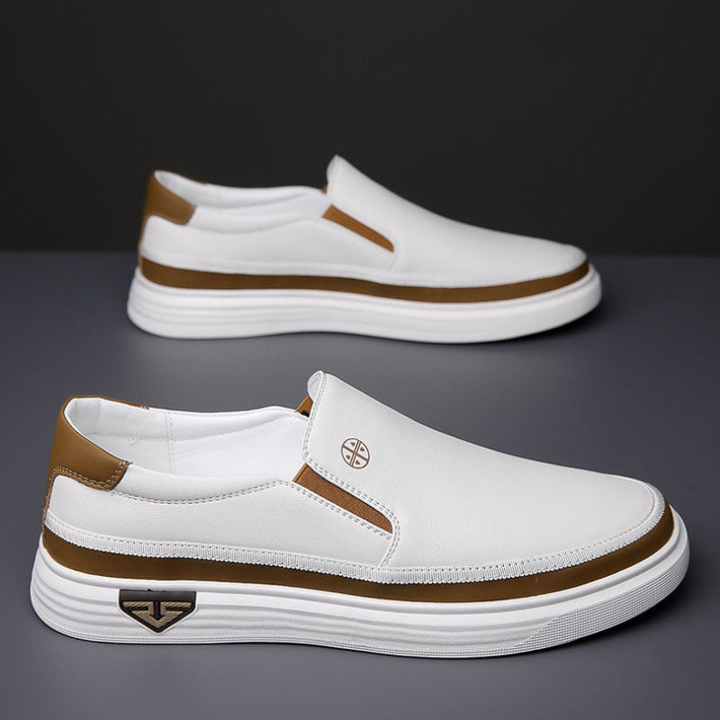 Men's Brown Penny Loafers Leather Slip-On Shoes Comfortable Elegant Design 6