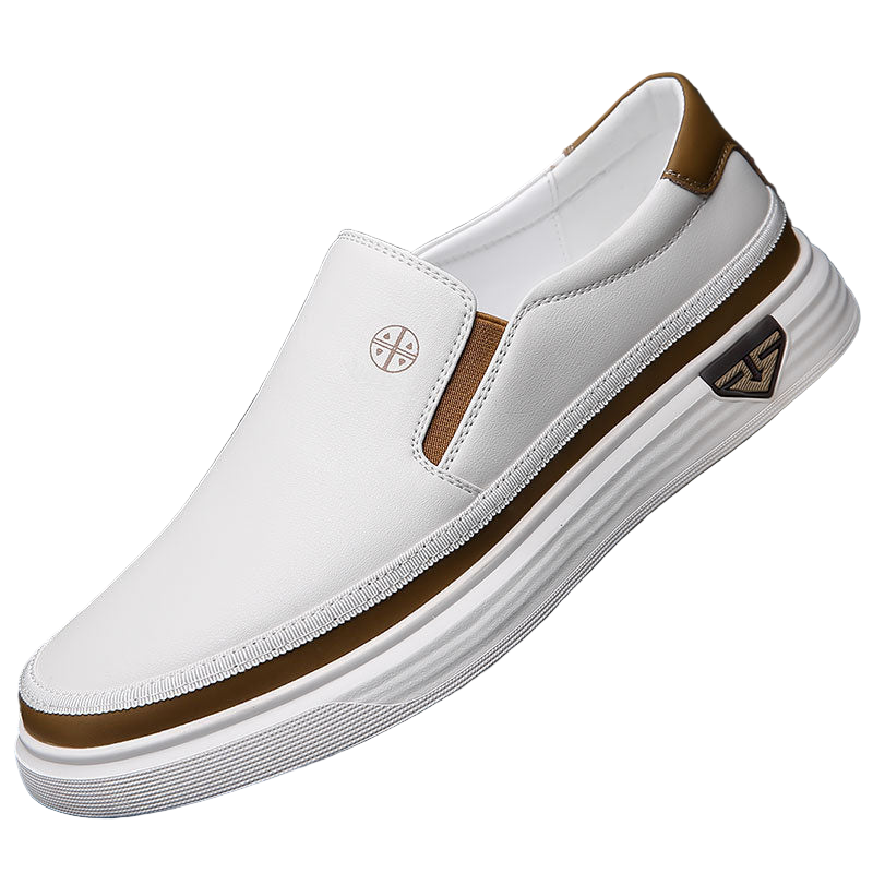 Men’s Brown Penny Loafers – Leather Slip-On Shoes with Low-Profile Sole