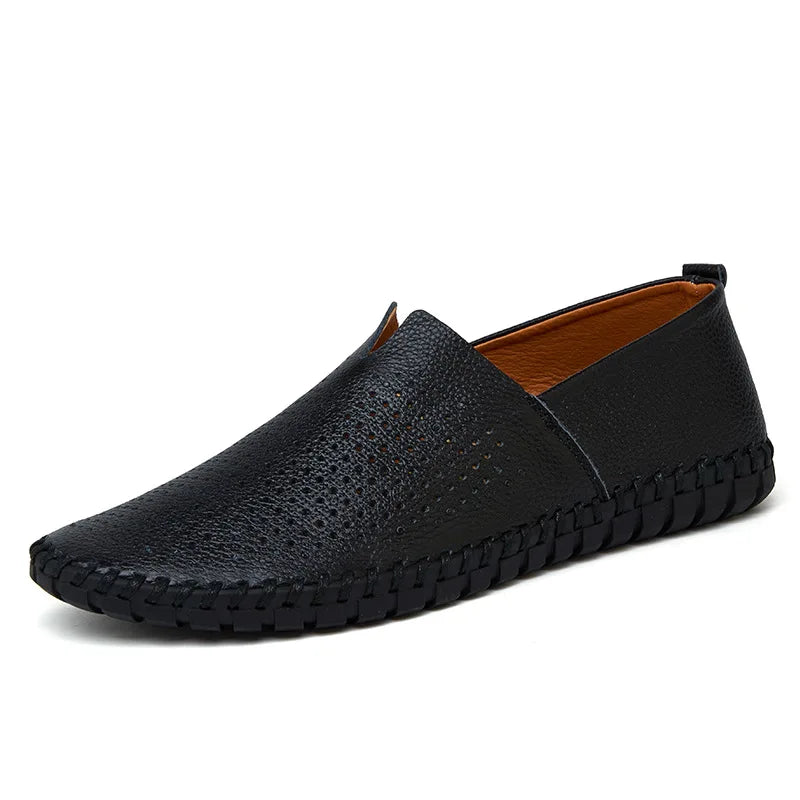 Men's Loafers Slip-On Genuine Cow Leather Breathable Comfort Casual Shoes 12