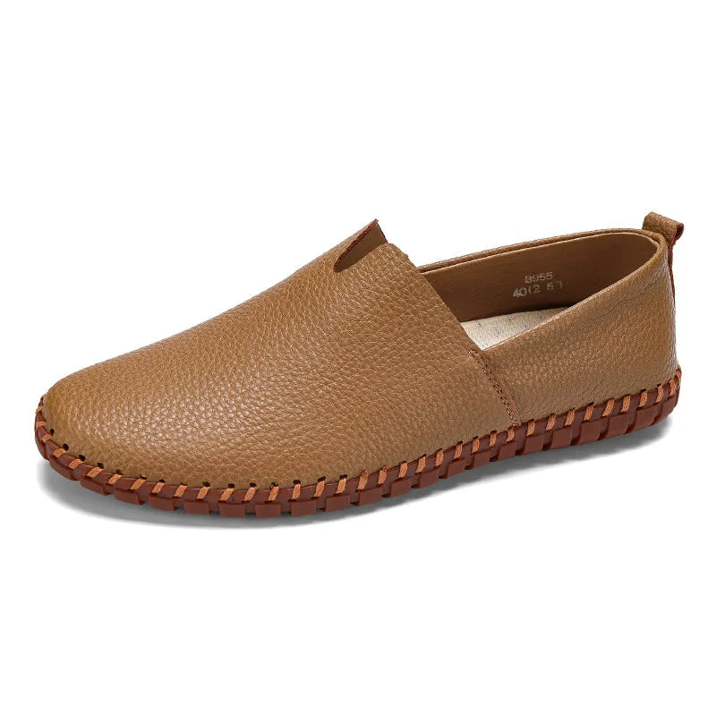 Men's Loafers Slip-On Genuine Cow Leather Breathable Comfort Casual Shoes 15