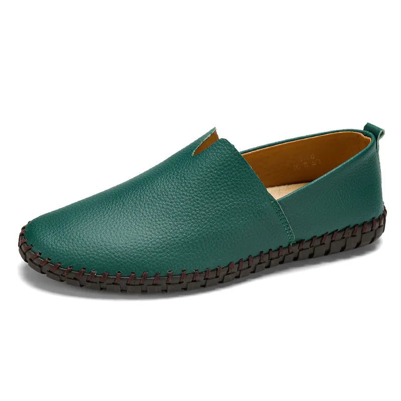 Men's Loafers Slip-On Genuine Cow Leather Breathable Comfort Casual Shoes 16