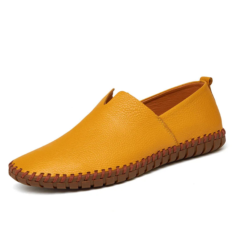 Men's Loafers Slip-On Genuine Cow Leather Breathable Comfort Casual Shoes 17