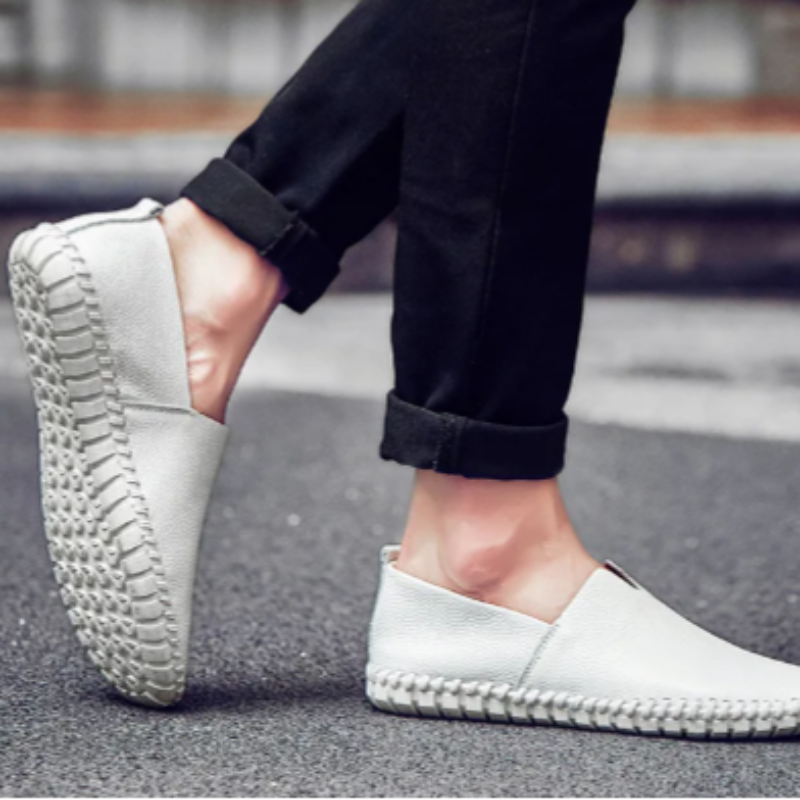 Men's Loafers Slip-On Genuine Cow Leather Breathable Comfort Casual Shoes 5