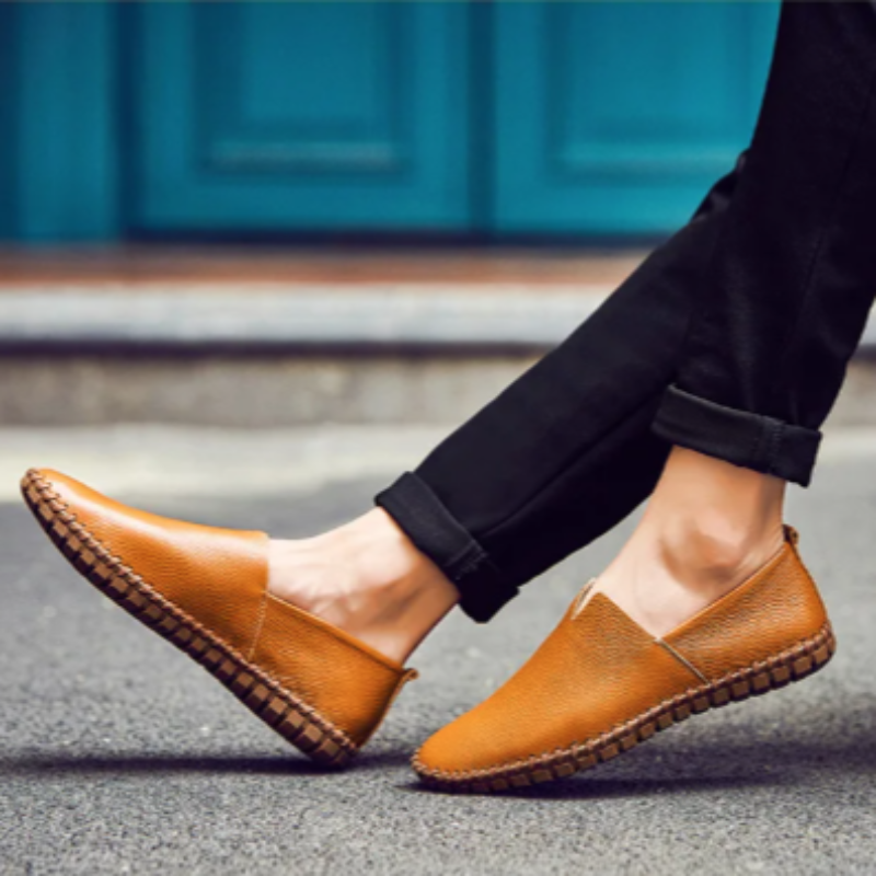 Men's Loafers Slip-On Genuine Cow Leather Casual Shoes 1