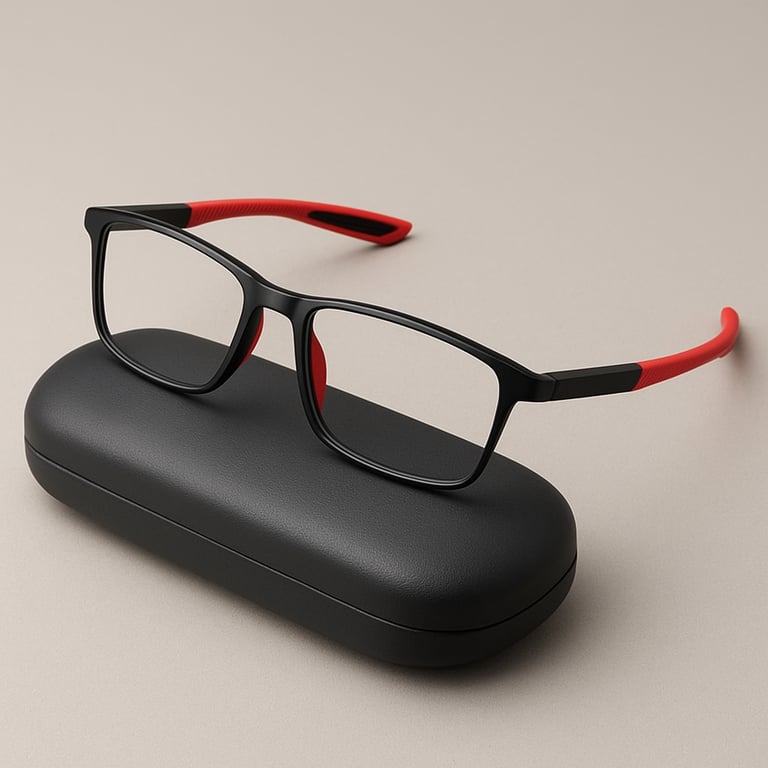 Men's Multifocal Reading Glasses Lightweight Titanium Blue Light Protection Rectangle Design 1