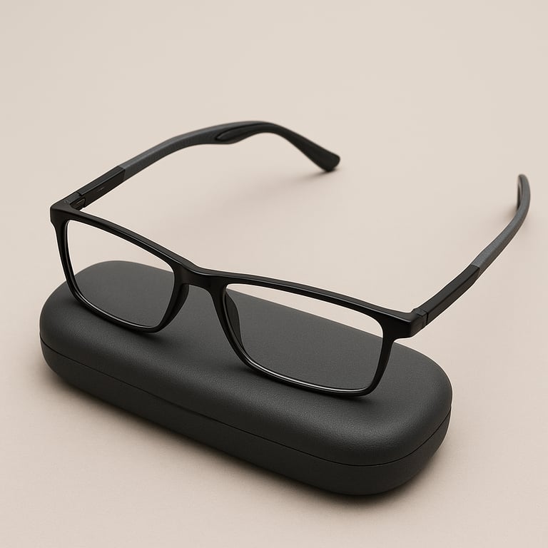 Men's Multifocal Reading Glasses Lightweight Titanium Blue Light Protection Rectangle Design 3