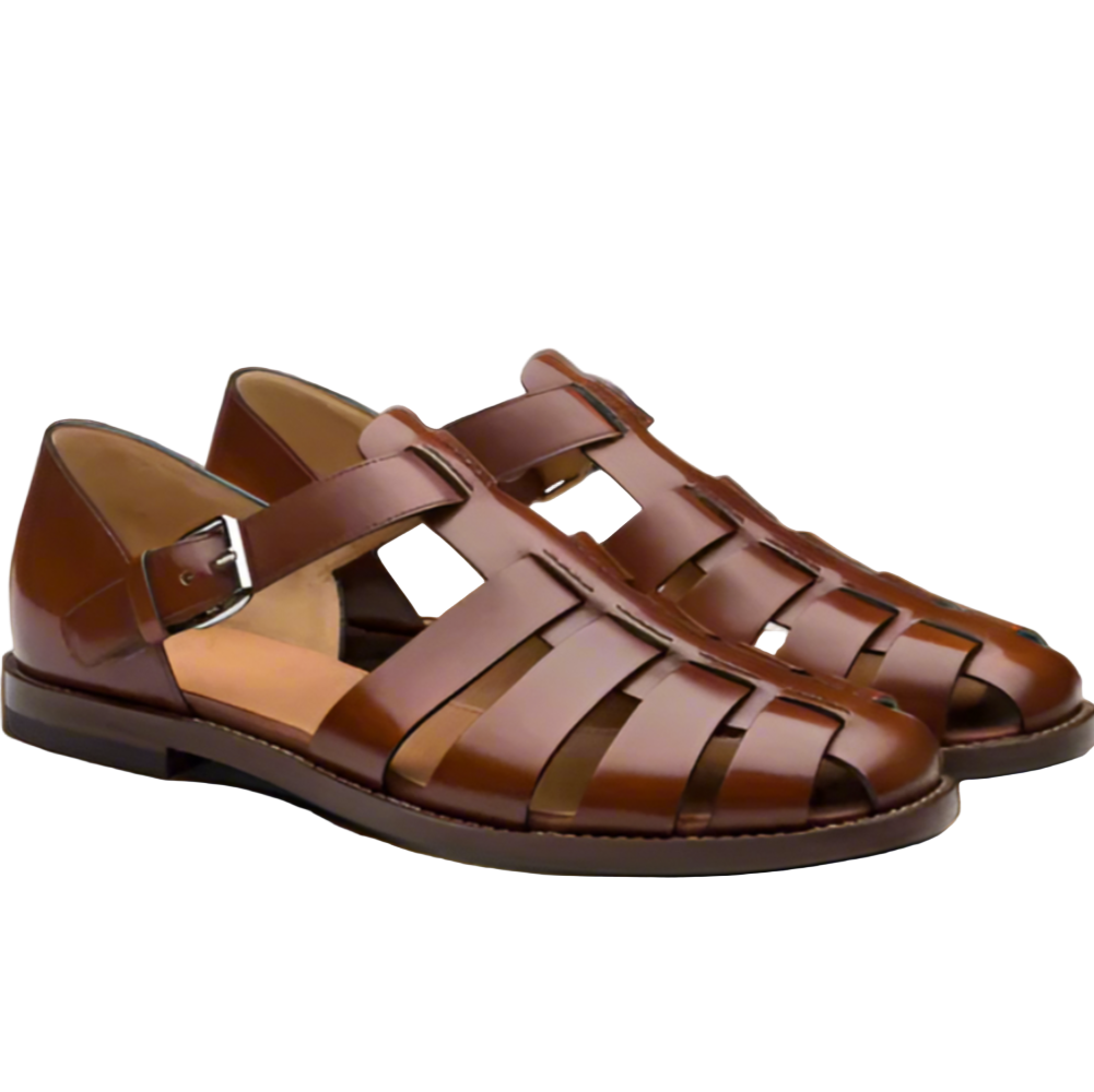 Men's Sandals Classic Leather Soft Pointed Design Summer Footwear 1
