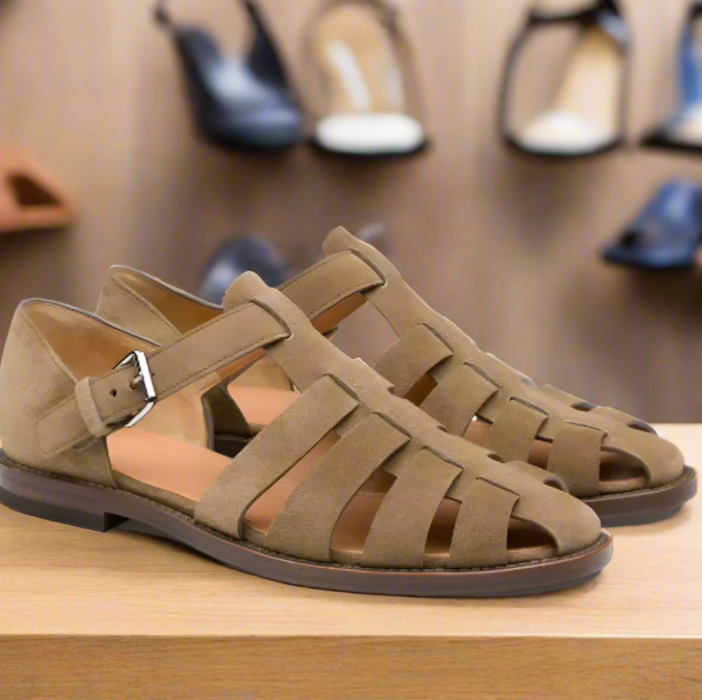 Men's Sandals Classic Leather Soft Pointed Design Summer Footwear 6