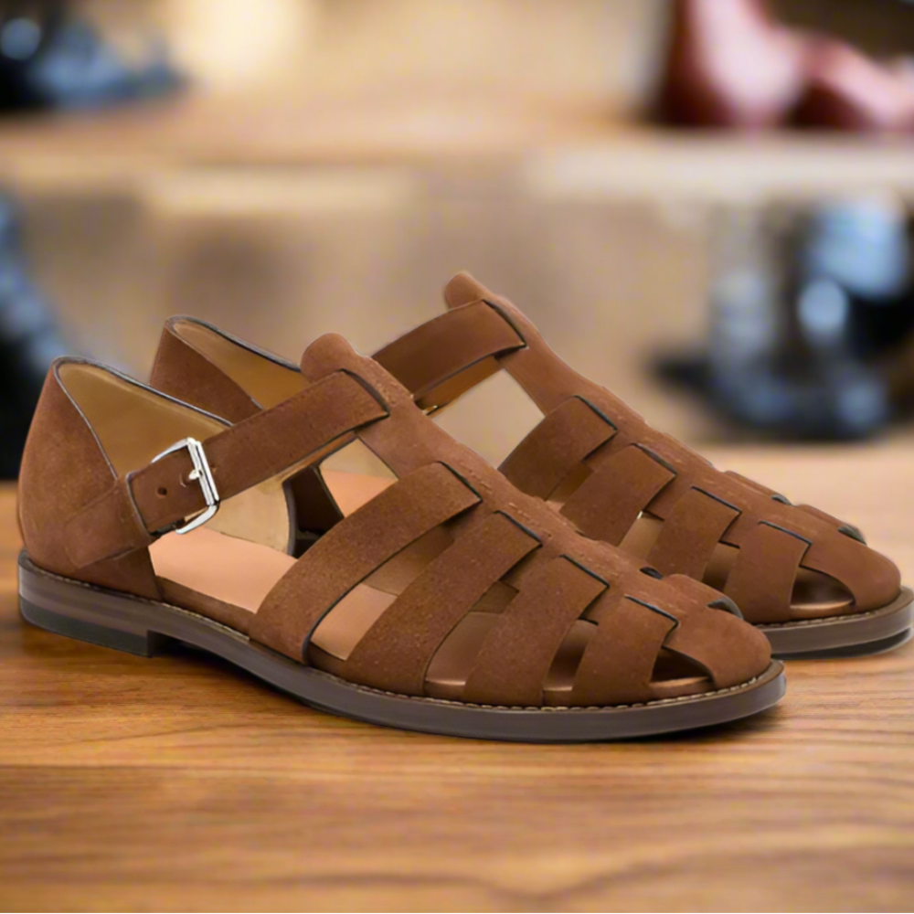 Men's Sandals Classic Leather Soft Pointed Design Summer Footwear 7
