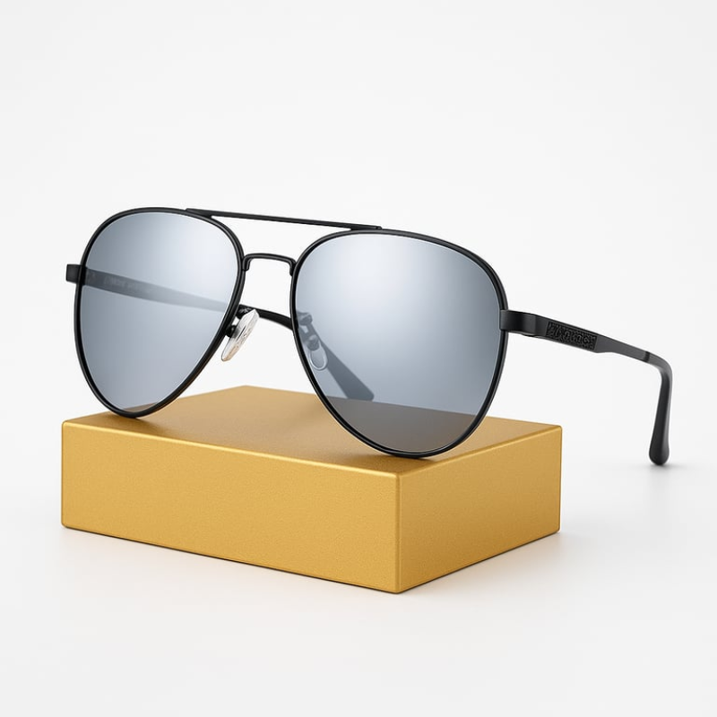 Men's Aviator Sunglasses Polarized UV400 Stainless Steel Frame 4