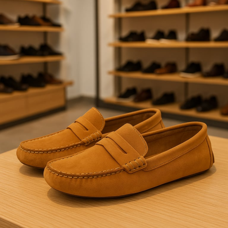Men's Loafers Casual Driving Moccasins Breathable Oversized Fit Non-Leather Rubber 1