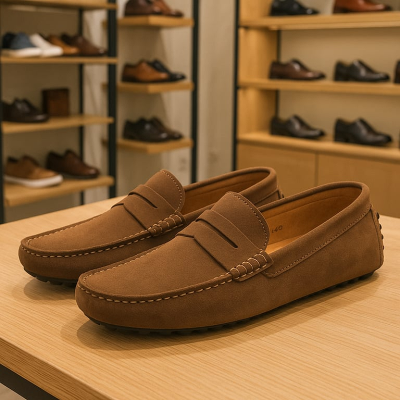 Men's Loafers Casual Driving Moccasins Breathable Oversized Fit Non-Leather Rubber 2