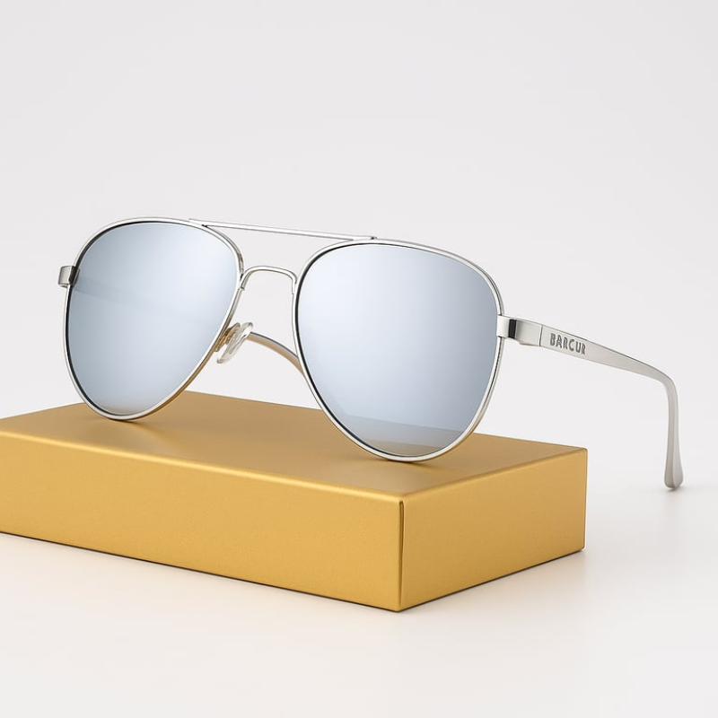 Men's Aviator Sunglasses Polarized UV400 Stainless Steel Frame 6